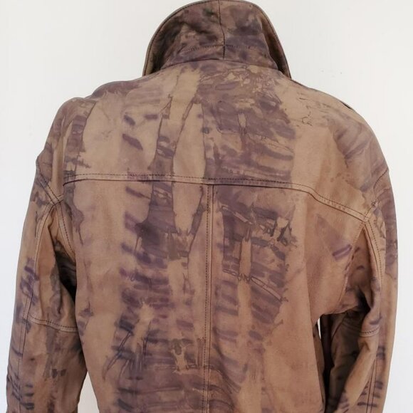 Vintage leather bomber moto COAT M L brown Tan Black cowgirl western equestrian - Picture 5 of 9